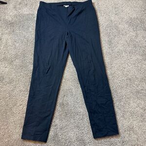 J JILL Black Ponte Slim Leg Elastic Waist Pull On Pants Sz Medium Tall Slid‎ Leg